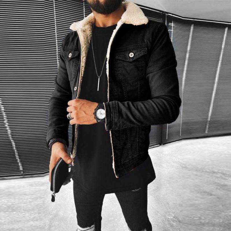 Veste en Jean Épaissie en Laine d'Agneau - Allomarc.com