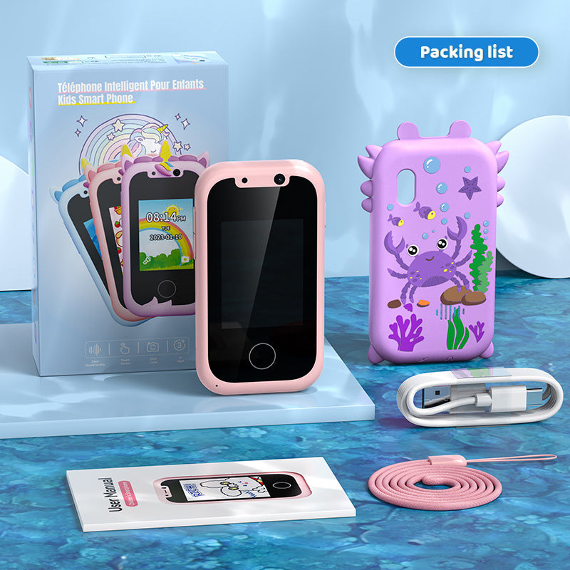 Téléphone Mobile pour Enfants avec Écran Tactile et Double Caméra