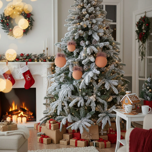 Set de 4 Boules de Noël en Verre pour Décoration de Sapin