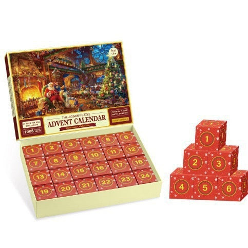 Calendrier de l'Avent Puzzle de Noël avec 24 Boîtes