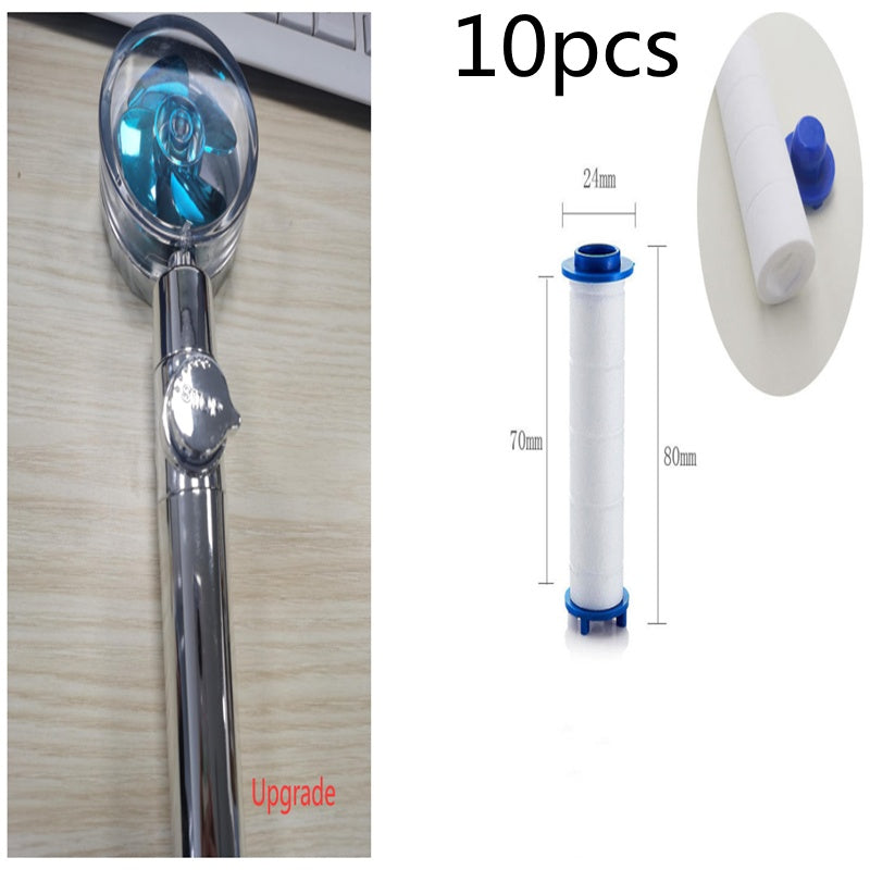 Douchette Turbo Propeller Économiseur d'Eau Haute Pression 360 Degrés avec Extension de Ventilateur