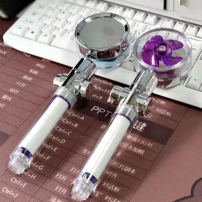 Douchette Turbo Propeller Économiseur d'Eau Haute Pression 360 Degrés avec Extension de Ventilateur - Allomarc.com