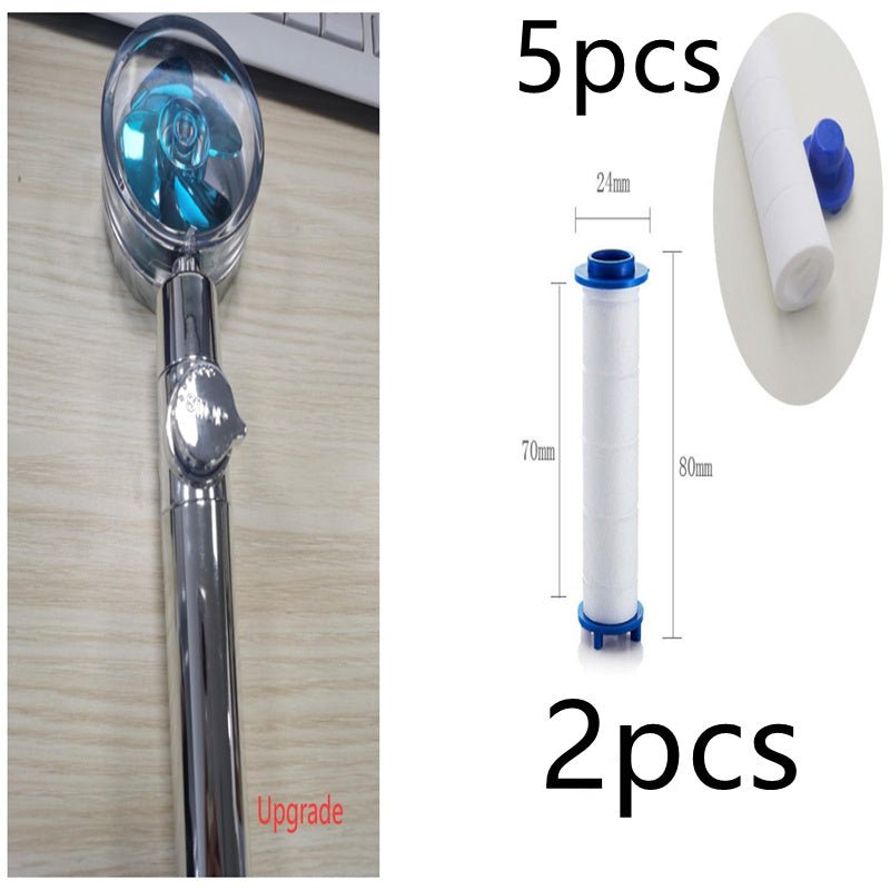 Douchette Turbo Propeller Économiseur d'Eau Haute Pression 360 Degrés avec Extension de Ventilateur - Allomarc.com