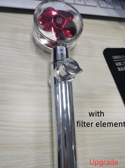 Douchette Turbo Propeller Économiseur d'Eau Haute Pression 360 Degrés avec Extension de Ventilateur - Allomarc.com