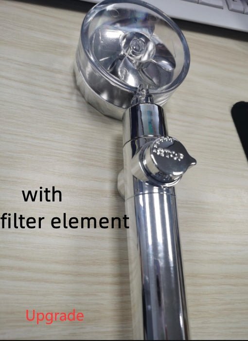 Douchette Turbo Propeller Économiseur d'Eau Haute Pression 360 Degrés avec Extension de Ventilateur - Allomarc.com