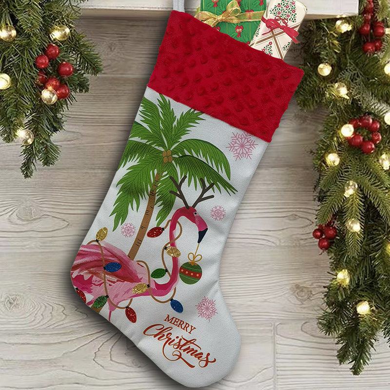 Chaussettes de Noël Flamant Rose - Décoration de Fête