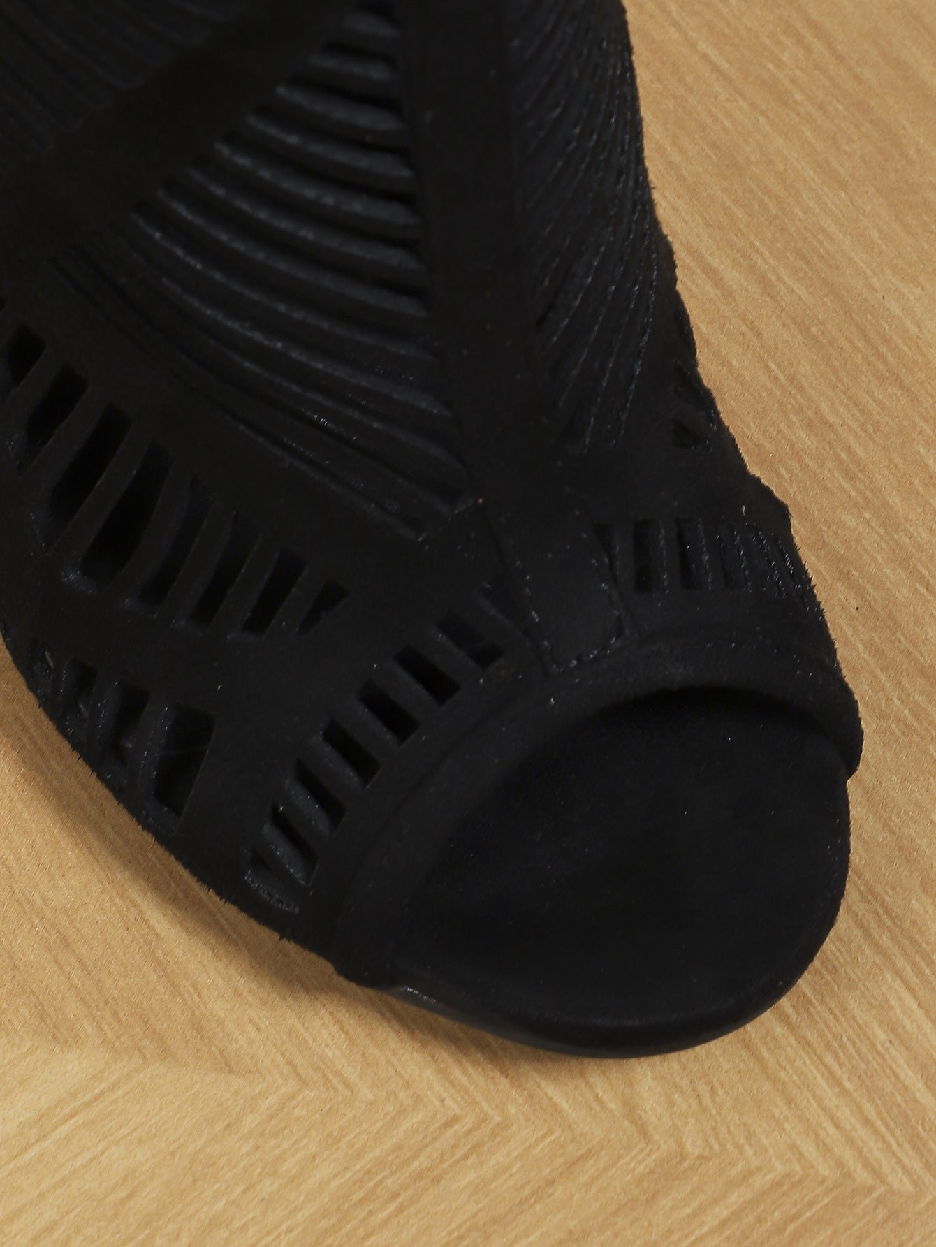 Bottes Sandales Sexy à Ouverture Ronde et Laser, Talon de 11cm