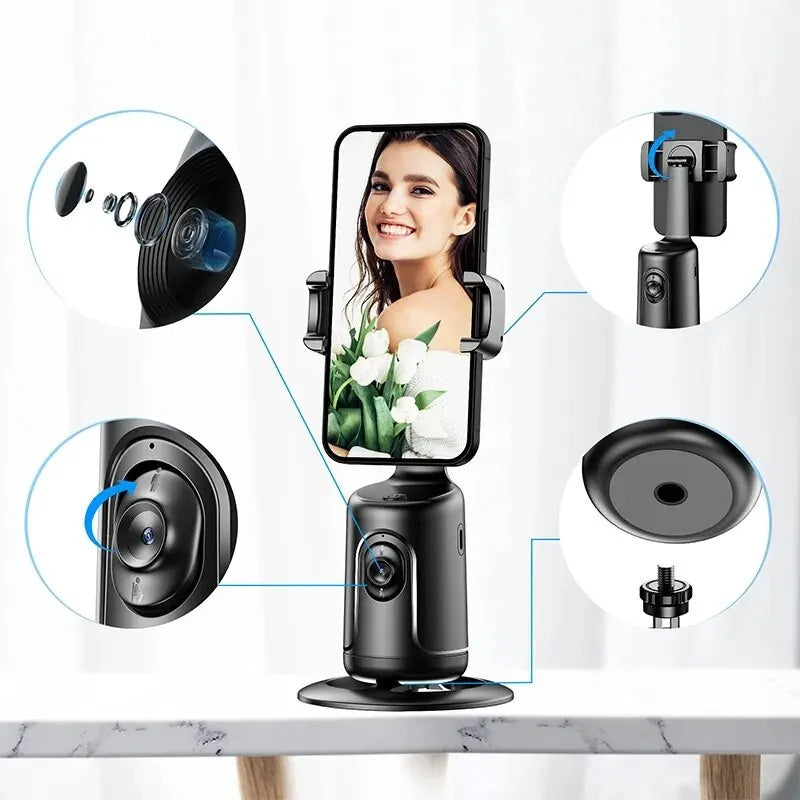 Stabilisateur Gimbal AI Intelligent avec Suivi de Visage 360° pour Smartphone