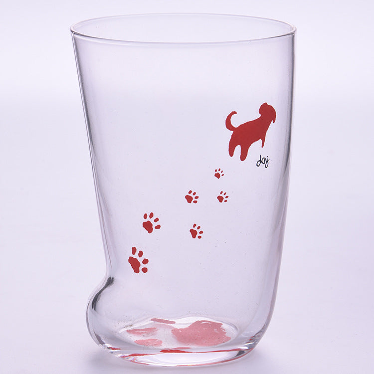 Mug Tigre Pattes de Chat Créatif en Verre - Tasse de Café Bureau