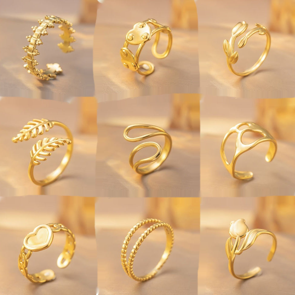 Bague Ouverte Ajustable en Acier Titane Retro - Élégance et Simplicité