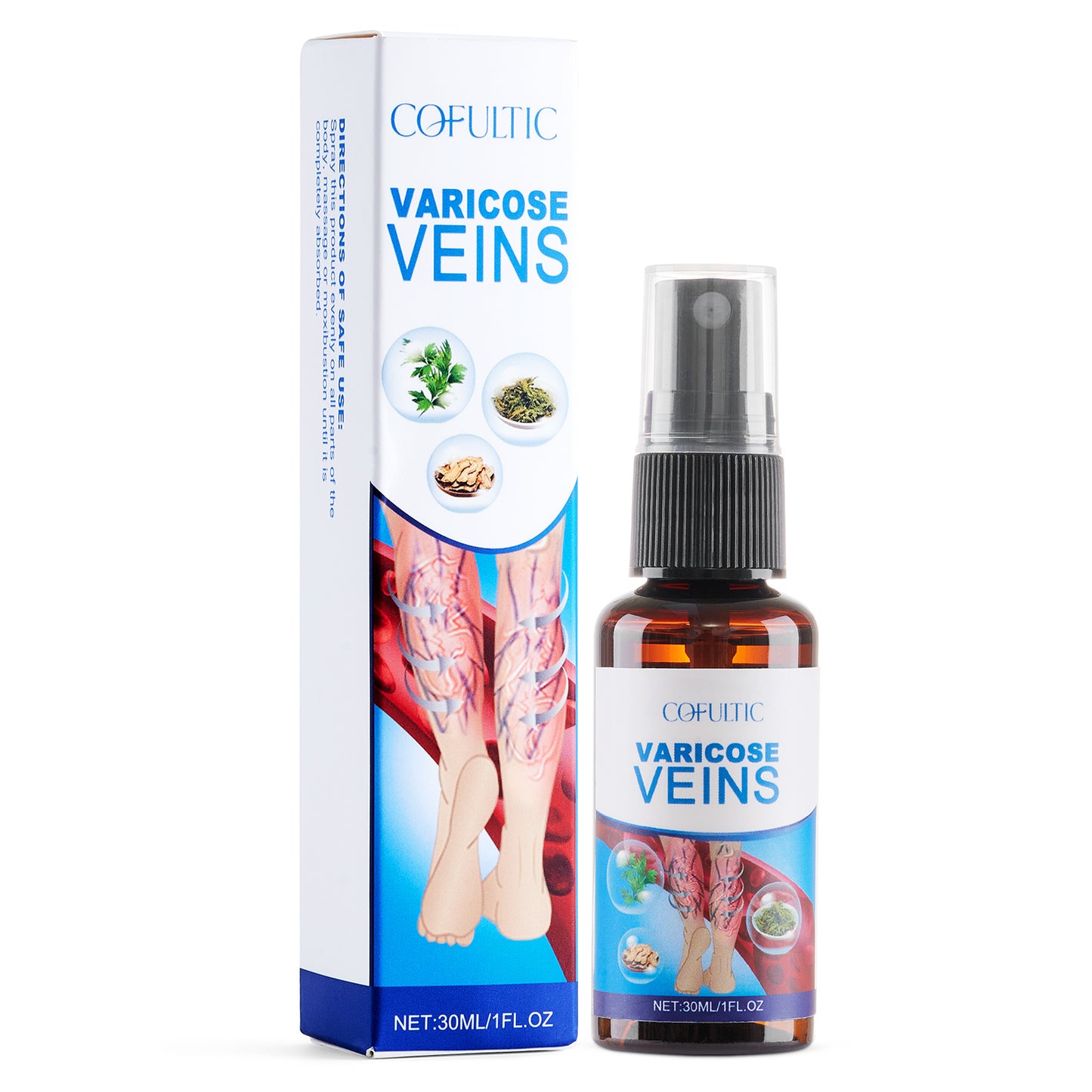 Varicose Vein Spray 30ml - Multi-Purpose Care for Knees and Legs
