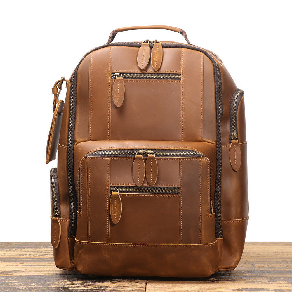Sac à dos trolley en cuir rétro