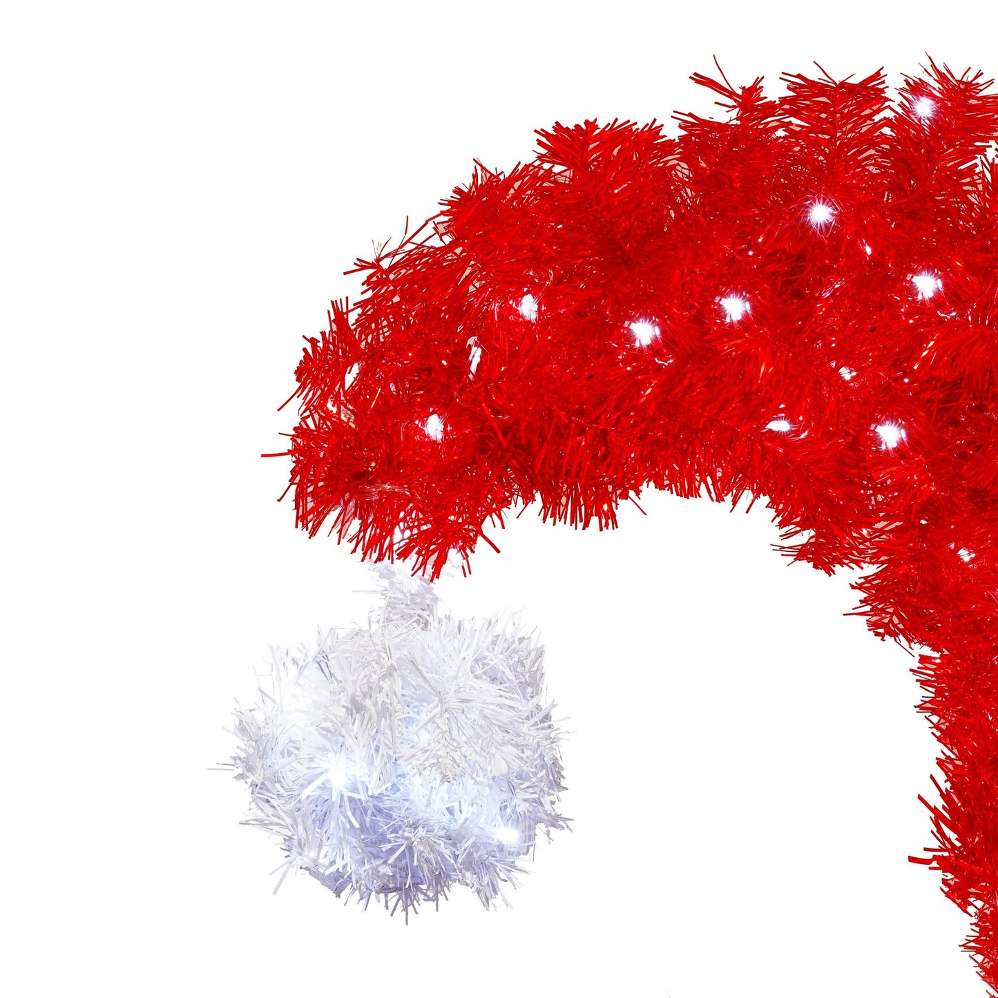 Sapins de Noël Artificiels de 6 Pieds avec Lumières LED - Arbre de Noël en Forme de Bonnet de Santa