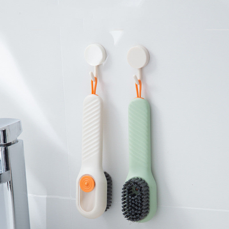 Brosse à chaussures multifonctionnelle à poils souples avec long manche