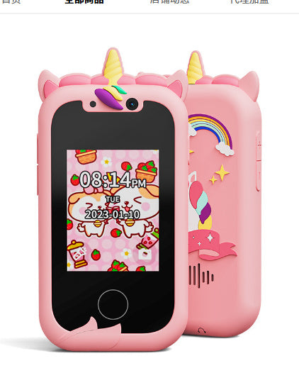 Téléphone Mobile pour Enfants avec Écran Tactile et Double Caméra