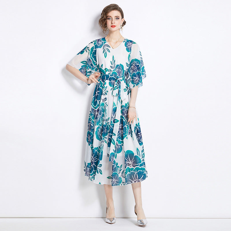 Robe de Vacances Slimming Mi-Longue pour Femmes