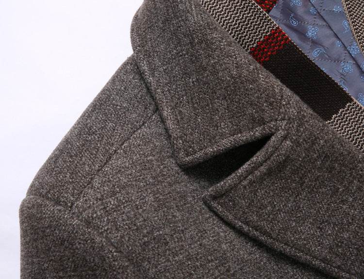 Manteau Mi-Long en Laine à Col Revers pour Homme - Allomarc.com