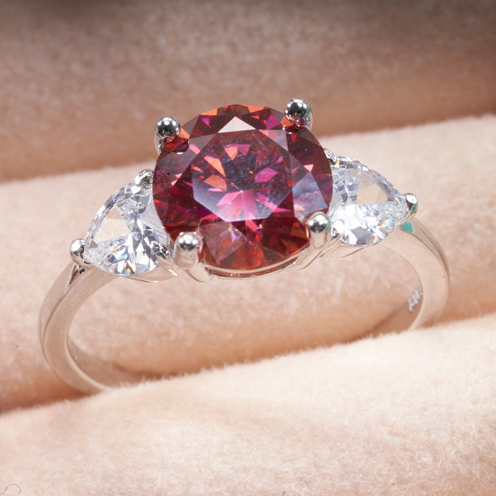 Bague de Mariage de Luxe en Argent Sterling avec Moissanite 3 Karats pour Femme