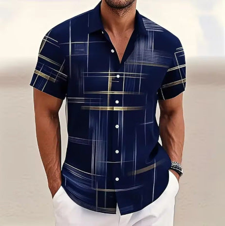 Chemise à Boutons pour Hommes - Mode Décontractée pour les Vacances en Plein Air