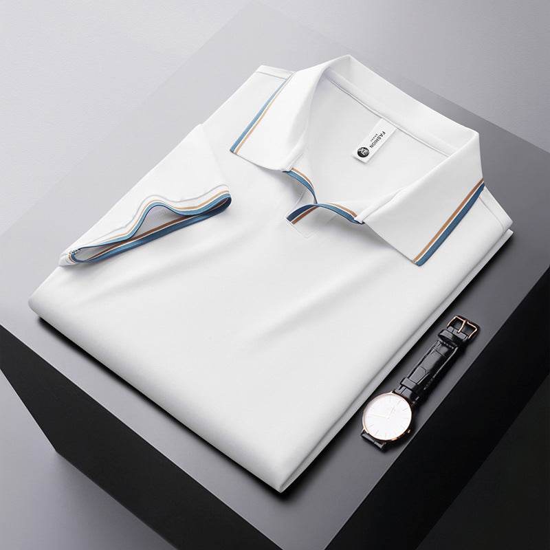 Polo en Soie de Murier à Manches Courtes pour Hommes - Allomarc.com