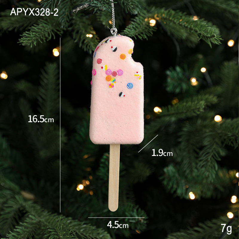 Décoration de Noël en Pendentif Crème Glacée - Petits Accessoires Suspendus