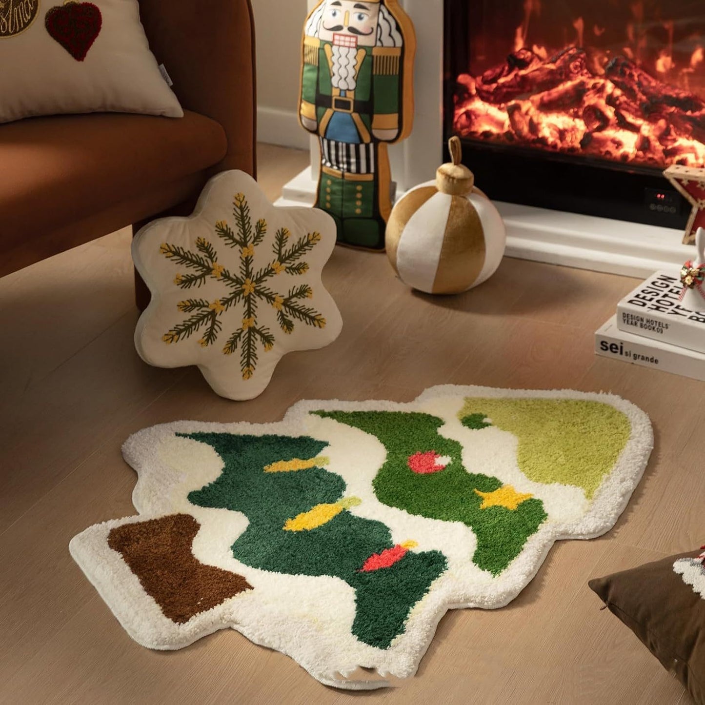 Tapis en Cachemire Nordique pour Arbre de Noël