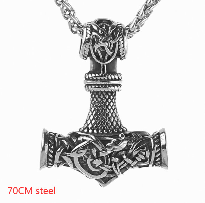 Pendentif en Forme de Marteau Rune Viking Nordique pour Homme
