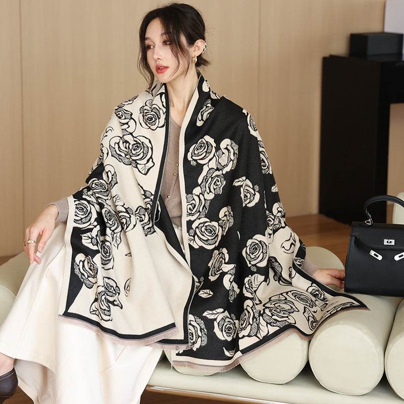 Écharpe Femme en Cachemire Épais et Chaud - Allomarc.com