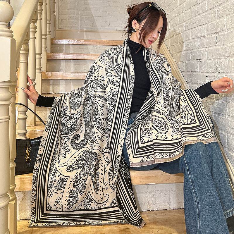 Écharpe Femme en Cachemire Épais et Chaud - Allomarc.com