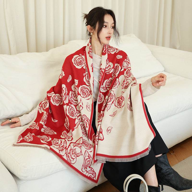 Écharpe Femme en Cachemire Épais et Chaud - Allomarc.com