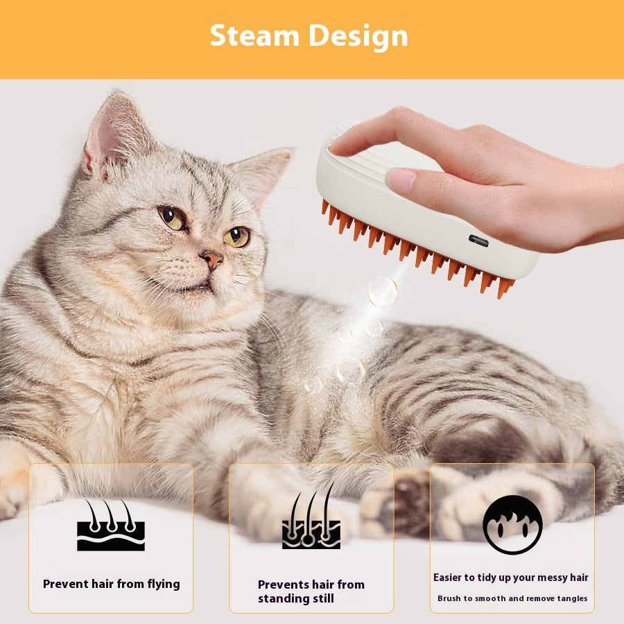 Brosse de Massage à Vapeur Rechargeable USB pour Animaux