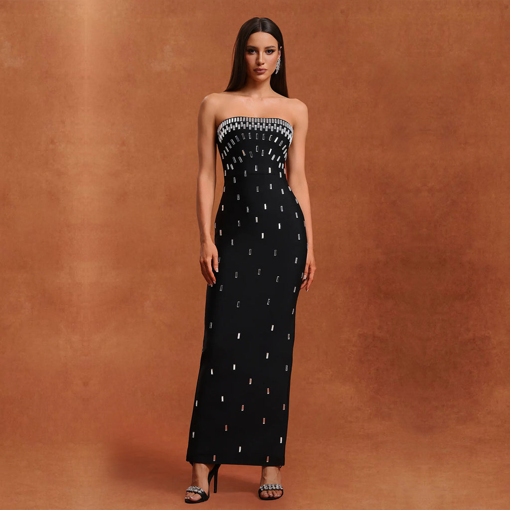 Robe Dos Nu Sexy en Tube avec Strass - Mode Européenne et Américaine
