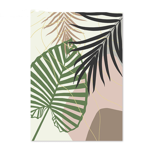 Toile Art Murale Feuilles de Plantes Tropicales