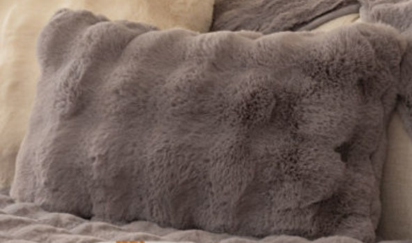 Coussin de canapé moderne en peluche épaisse d'hiver en lapin