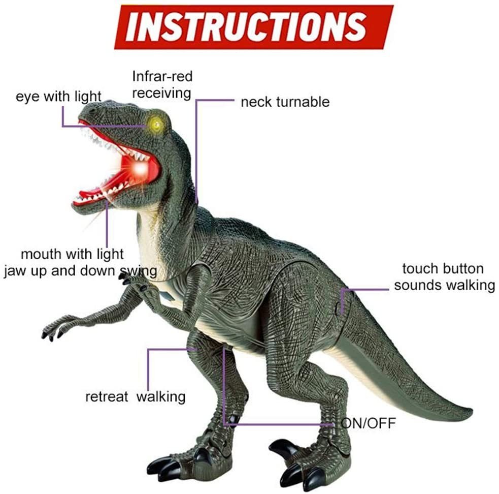 Electric Dinosaur Simulation Walking Animal Remote Control Toy - Allomarc.com