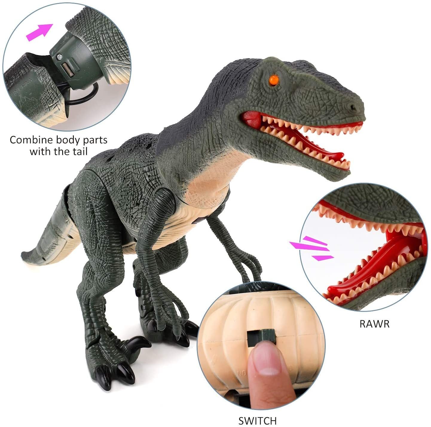 Electric Dinosaur Simulation Walking Animal Remote Control Toy - Allomarc.com