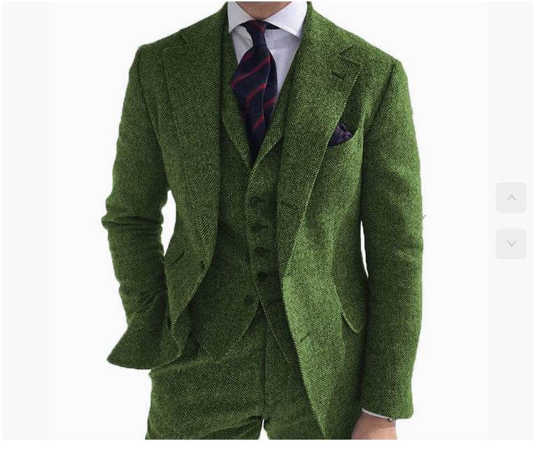 Ensemble Blazer et Pantalon en Laine Tweed Gris pour Hommes - Allomarc.com