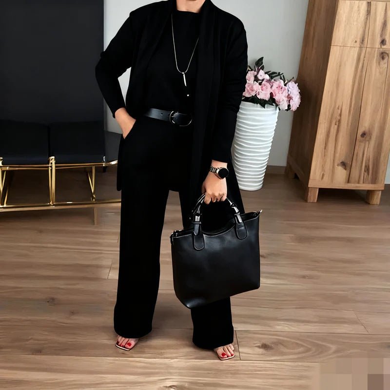 Ensemble Blouse et Pantalon Confortable à Col Rond et Manches Longues - Allomarc.com