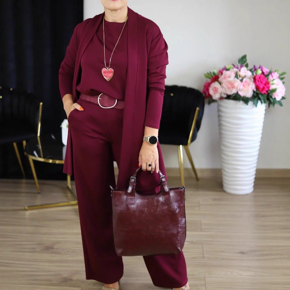 Ensemble Blouse et Pantalon Confortable à Col Rond et Manches Longues - Allomarc.com