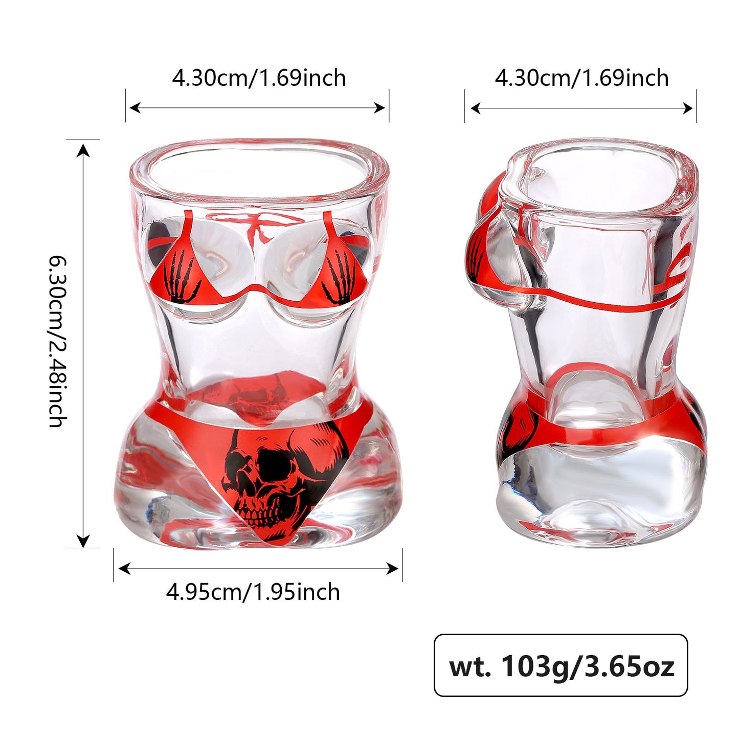 Ensemble de 2 Verres à Vin en Verre Noir et Rouge Style Crâne pour Hommes - Allomarc.com