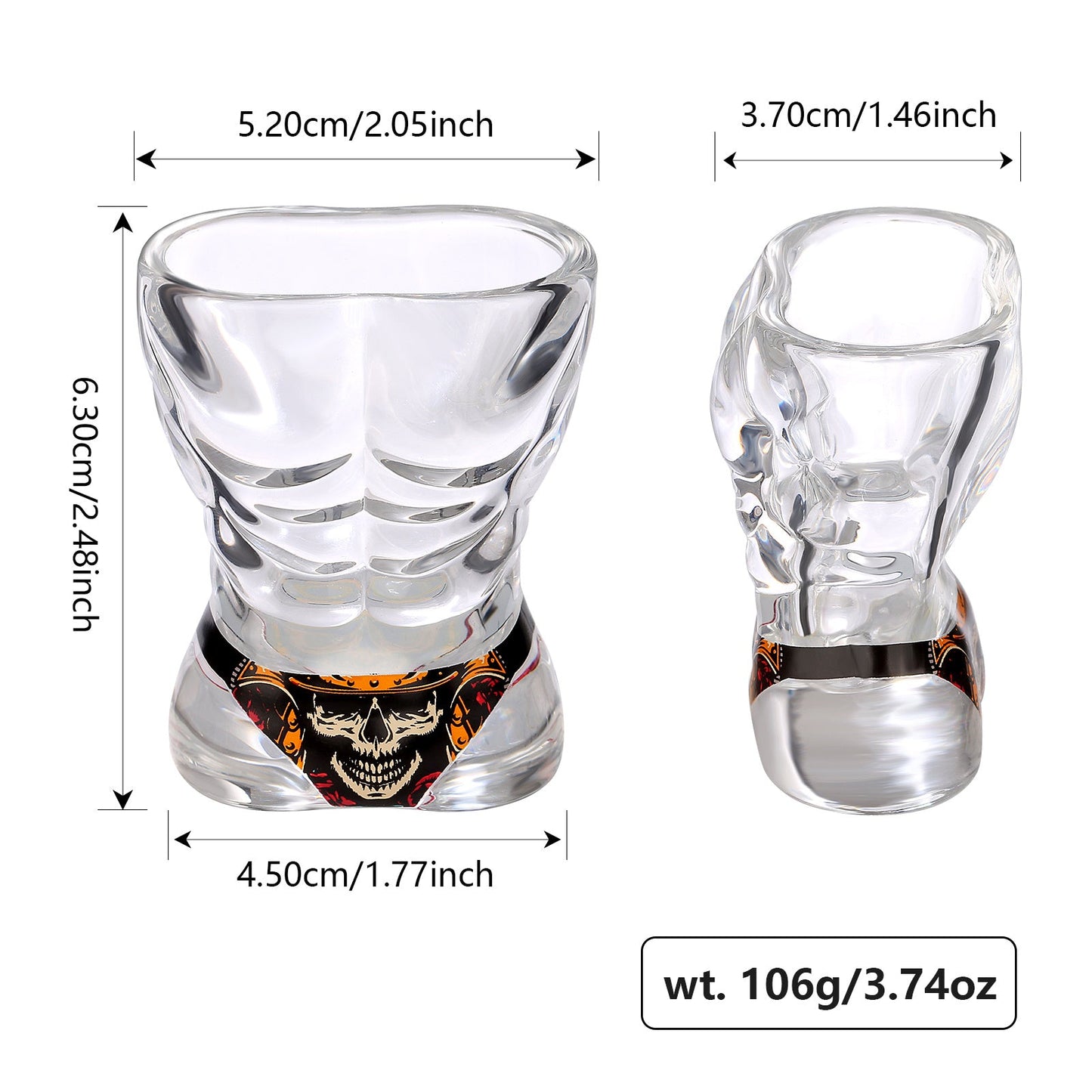 Ensemble de 2 Verres à Vin en Verre Noir et Rouge Style Crâne pour Hommes - Allomarc.com