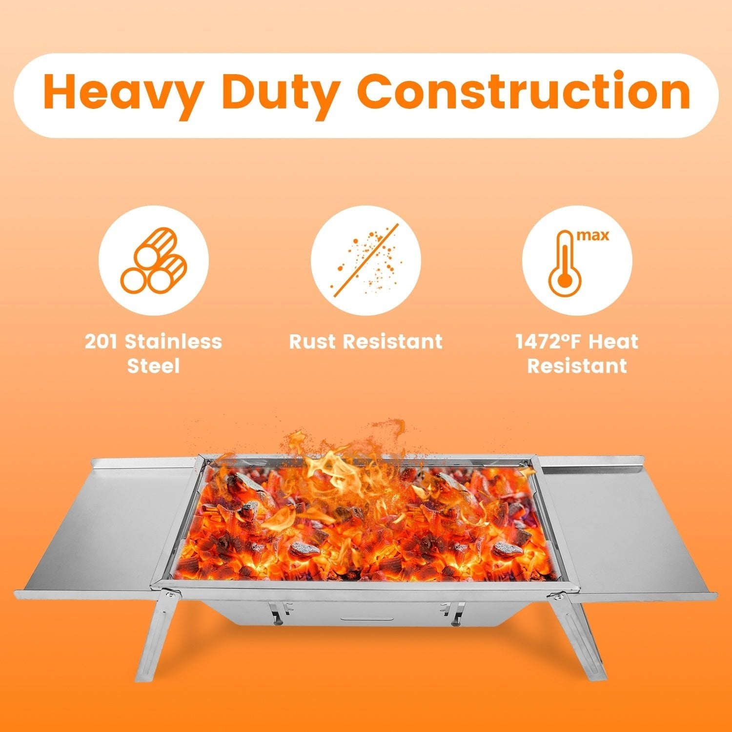 Ensemble de Grill Portable 3 en 1 Pliable Charbon de Bois pour 2 - 3 Personnes - Allomarc.com