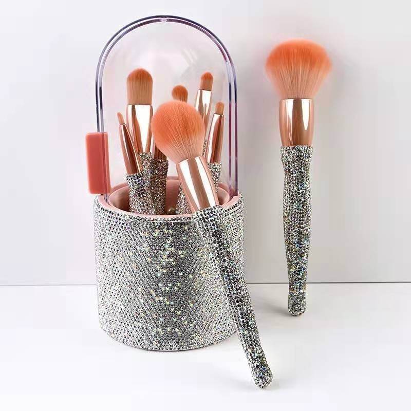 Ensemble de Pinceaux de Maquillage Luxueux avec Diamants - Allomarc.com