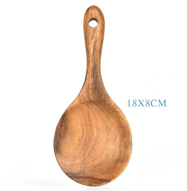 Ensemble d'ustensiles de cuisine en bois de teck - Allomarc.com
