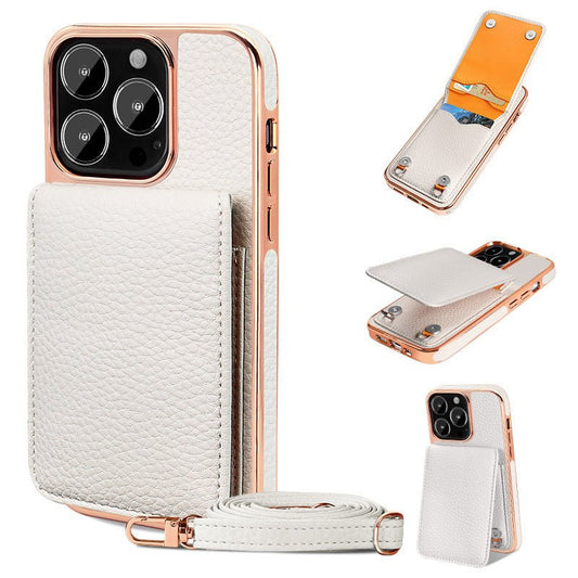 Étui de Téléphone Lanyard avec Motif Litchi pour iPhone 14 - Allomarc.com