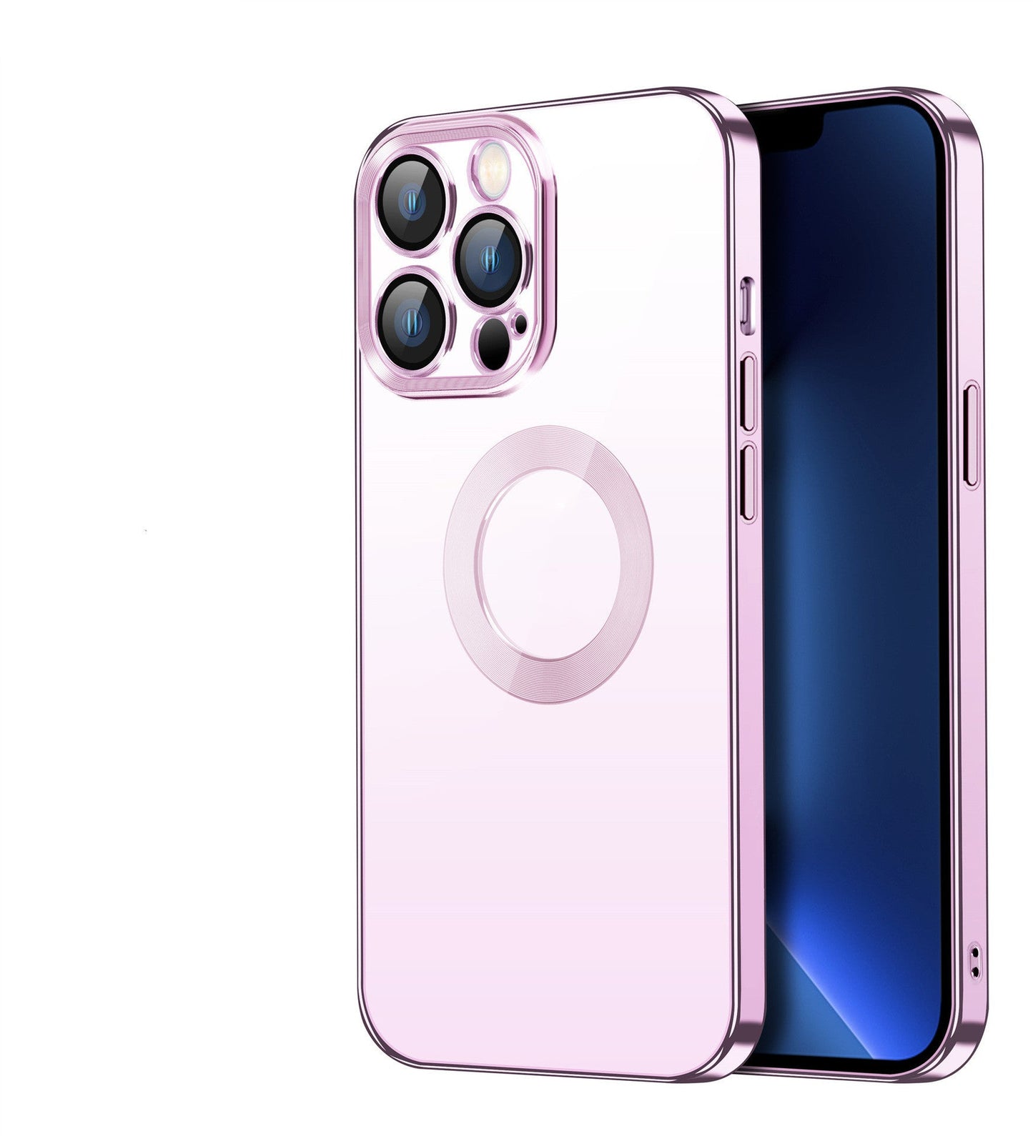 Étui de Téléphone Mobile en TPU Électroplaqué avec Film en Verre et Filtre à Poussière - Allomarc.com