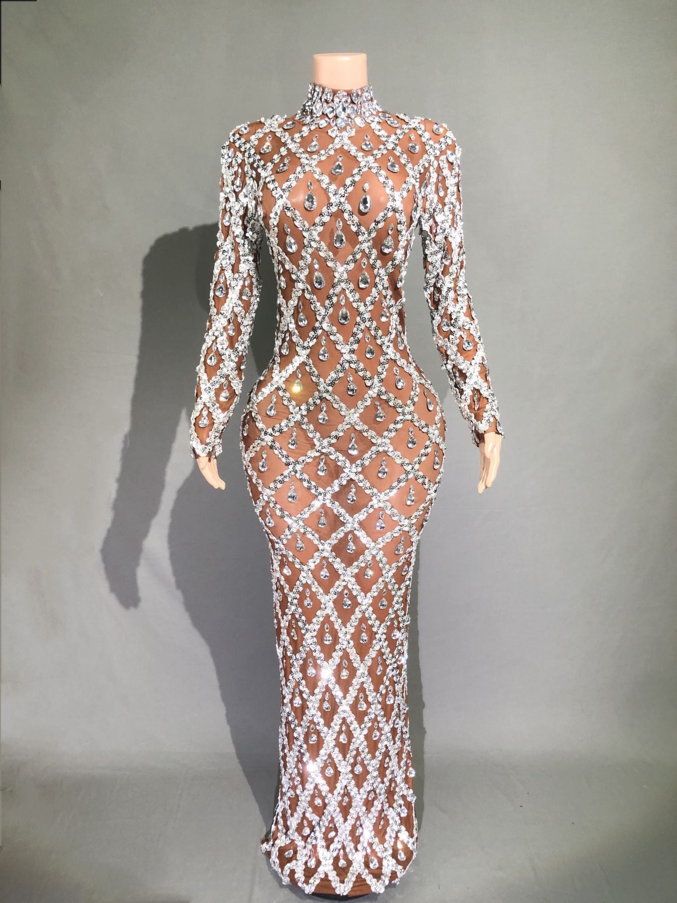 Robe de Soirée Éblouissante en Strass pour Femmes