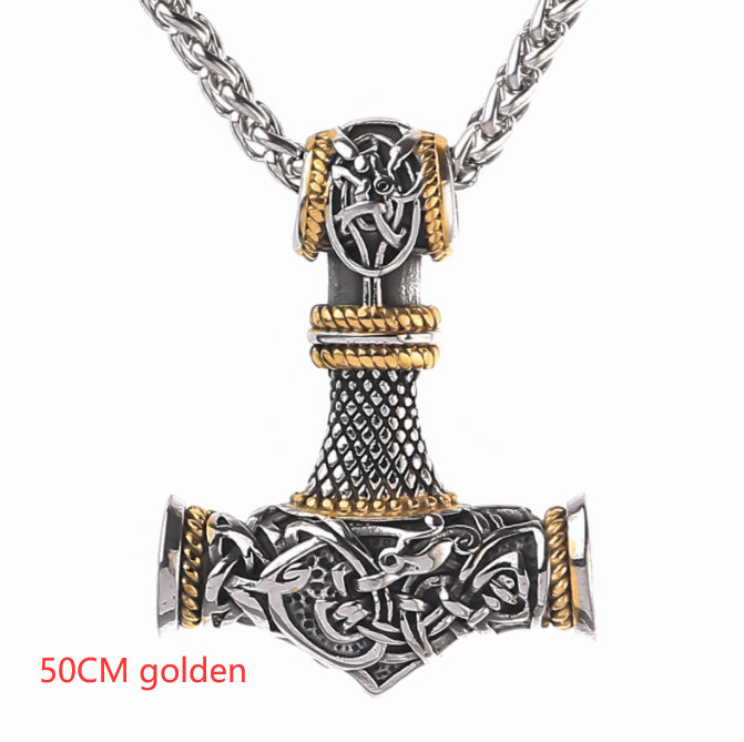 Pendentif en Forme de Marteau Rune Viking Nordique pour Homme