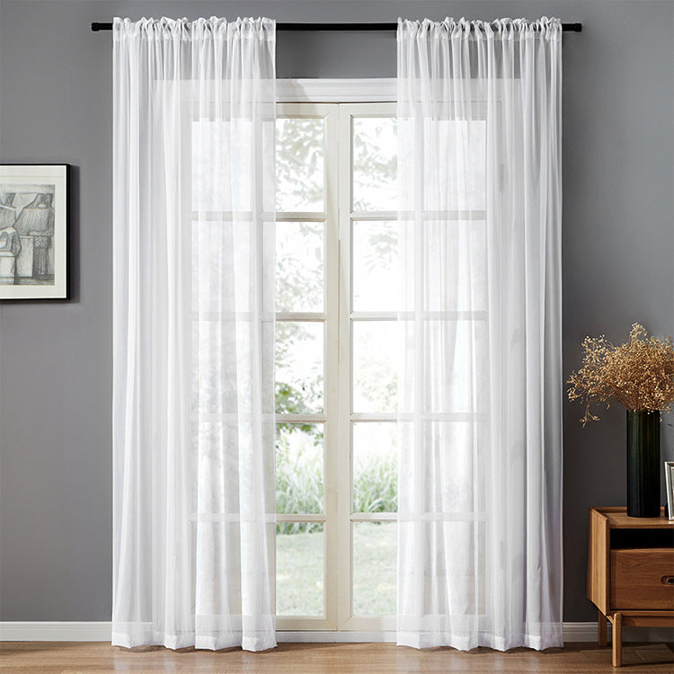 Écran de Fenêtre en Coton et Lin de Couleur Pure Moderne et Simple