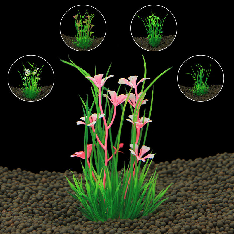 Décoration d'Aquarium en Plastique - Plantes Aquatiques